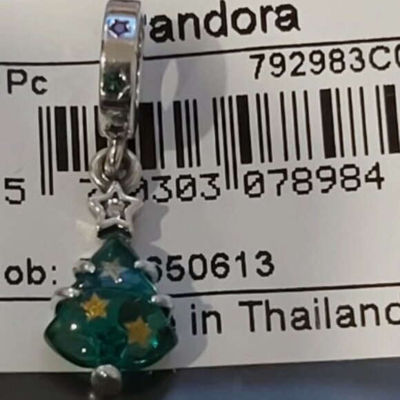 Authentic PANDORA STERLING SILVER SPARKLING CHRISTMAS TREE DANGLE 792983C01 - Picture 10 of 11